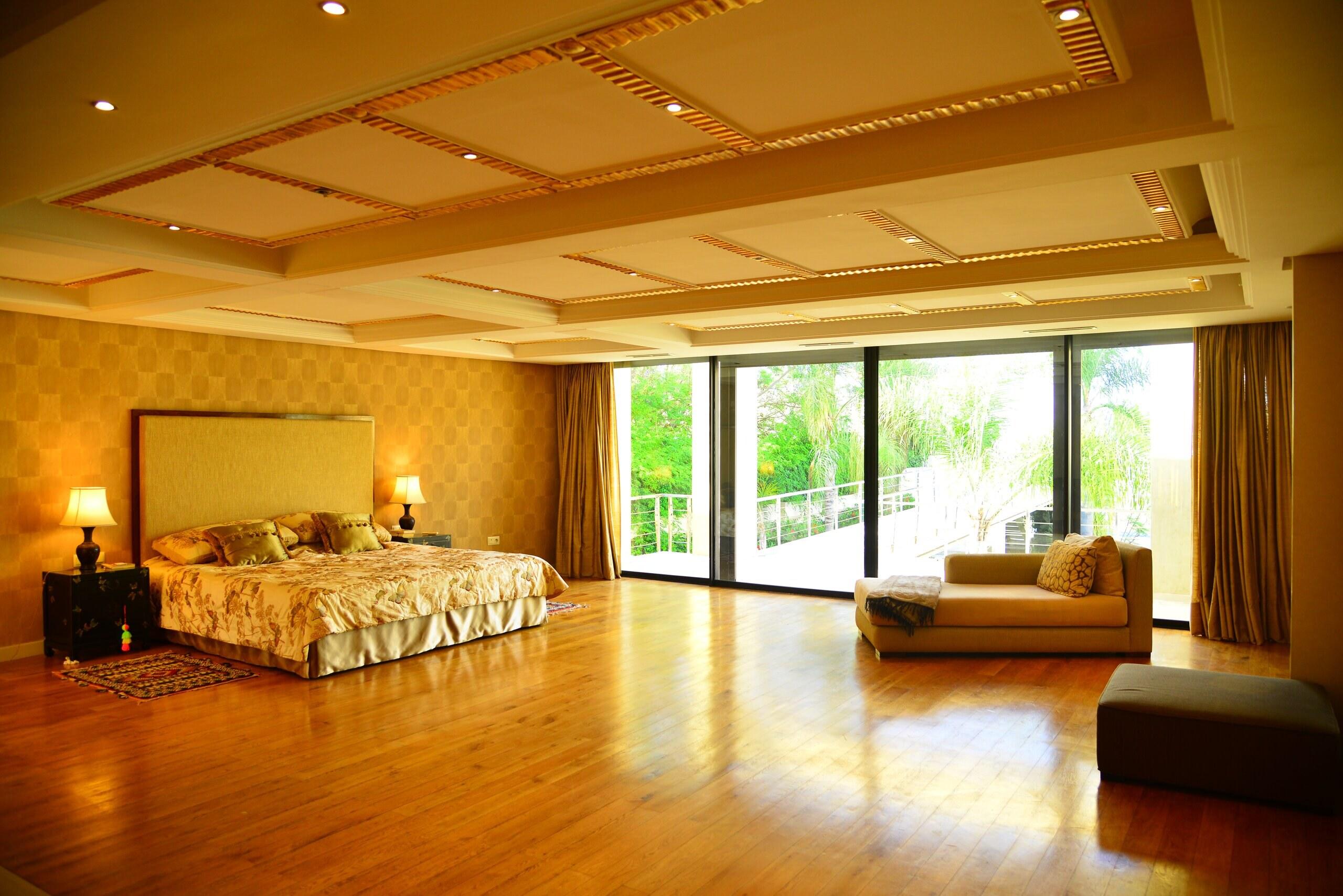 A suite on the family floor opening onto a terrace